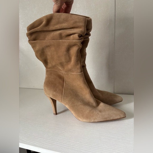 Vince Camuto Shoes - Vince Camuto | Tan Suede Heeled Boots | Size 11M